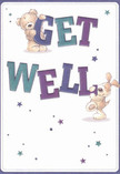 This joyous get well card shines with a playful optimism reminiscent of the warm, close-knit spirit found in Palmers Green. Two delightful figures-a cuddly teddy bear and an exuberant puppy-appear almost ready to leap off the page, each balancing and playfully interacting with the large, vivid letters spelling out 'Get Well.' Indigo and teal hues animate the text, providing a vibrant counterpoint to a creamy, luminous backdrop reminiscent of sunlight over Palmers Green Triangle. Sprinkled throughout the card, stars in soft blues and gentle purples twinkle with a sense of hope and magic, their arrangement echoing the lighthearted creativity seen in our local bouquets. The illustrated fur textures suggest a softness and comfort that's as tangible as holding a bouquet of freshly cut seasonal flowers. This card carries much more than a message-it offers a gentle, emotional embrace, perfectly suited for sending comfort and kindness to those recovering in Palmers Green, and is just the kind of thoughtful touch neighbours appreciate as a sign of genuine care.
